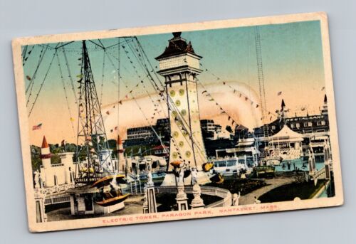 ONSET MA OLD BATHING SCENE AT THE BEACH 1933 POSTCARD (J-3) - Picture 3 of 4