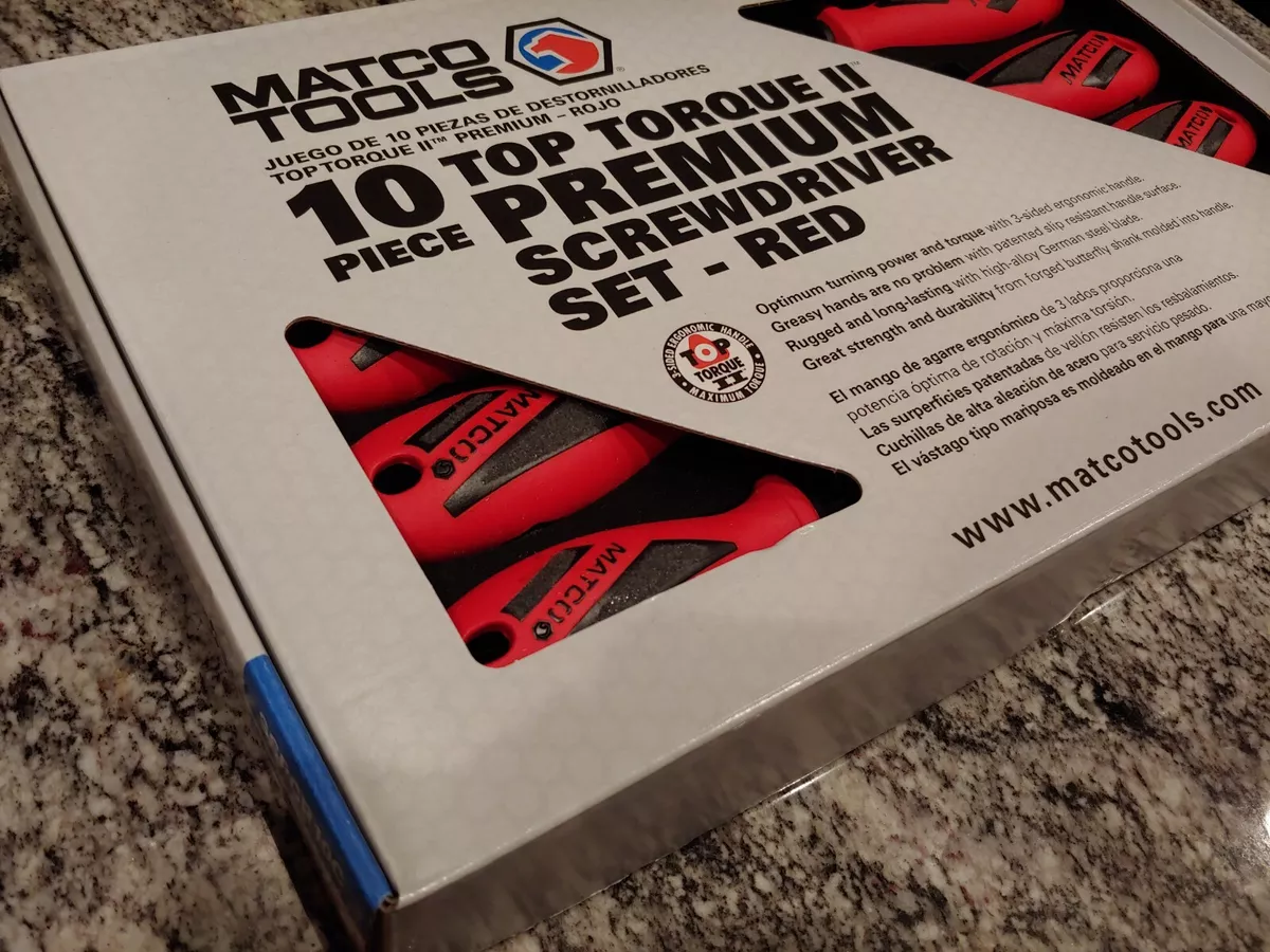 Matco Tools 10 PIECE TOP TORQUE II SCREWDRIVER SET RED SEALED