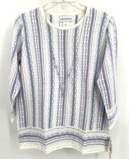 ALFRED DUNNER VICTORIA FALLS LIGHTWEIGHT SWEATER Womens Small Removable Necklace