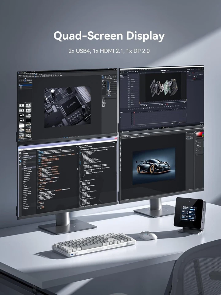 Minisforum AtomMan X7 Ti Intel Ultra 9 185H MINI PC NUC Gaming Computer Barebone - Image 4 of 4