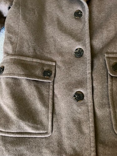 Calvin Klein Women's Single Breasted Wool Blend Coat - Camel - Size 16 - Picture 8 of 11
