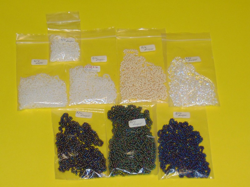 8/0 Drop Seed Bead Strands Variety Vintage Lot of 8 Packs  NOS