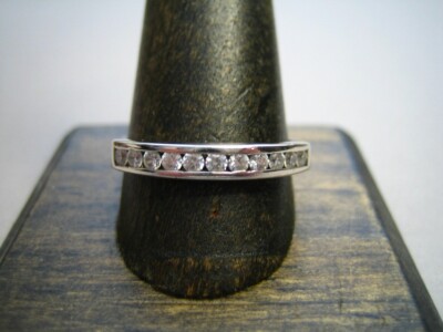 GSJ STERLING SILVER & CUBIC ZIRCONIA ANNIVERSARY RING - WEDDING RING | eBay