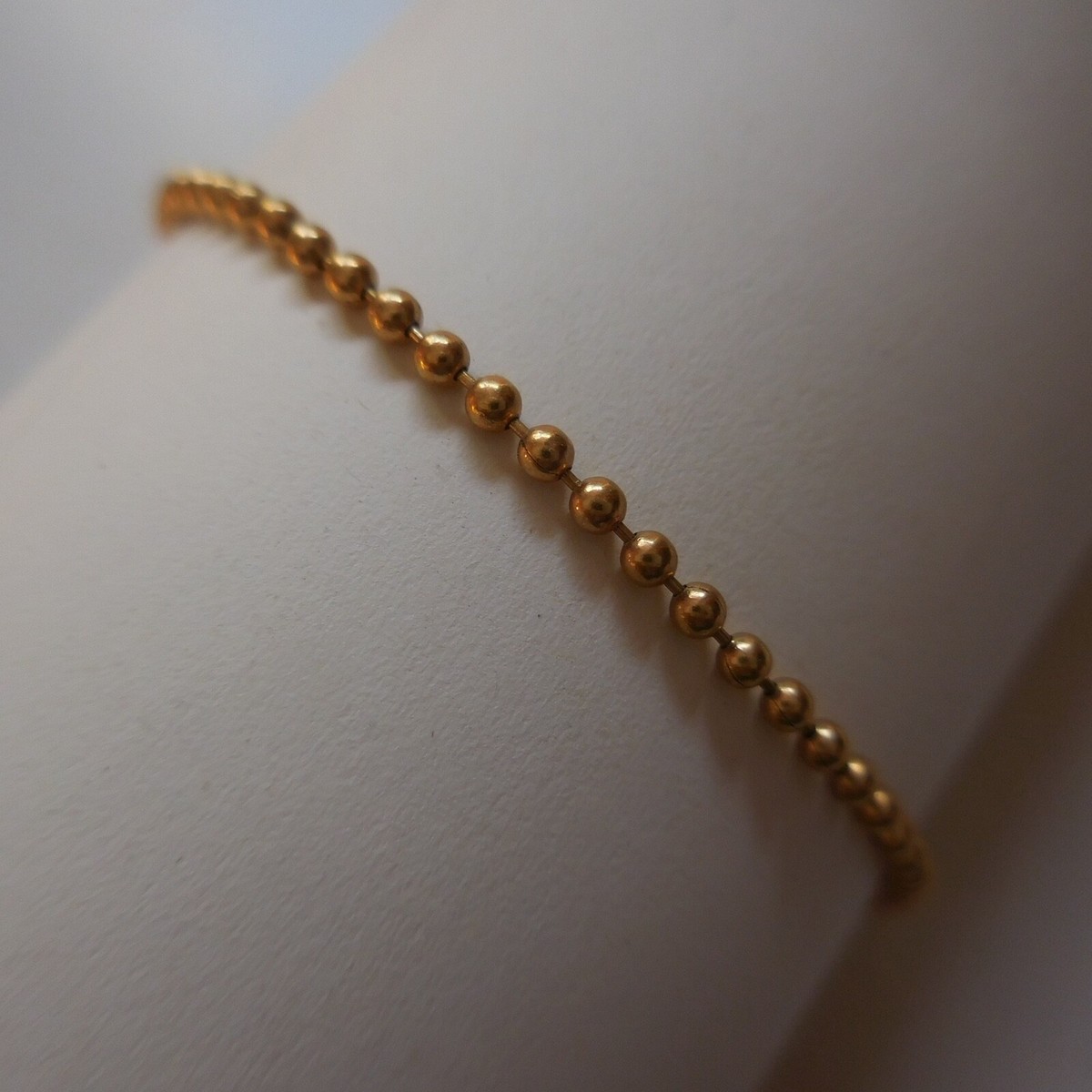 Bracelet Vintage Enfant – Métal Plaqué Or Avec Perles, Cœur, Fait En France, Longueur 17-18 Cm