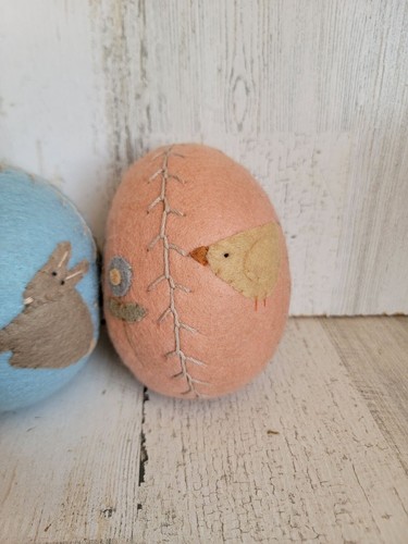 Unique felt Easter egg bunny chick flower spring home decor set - 第 2/7 張圖片
