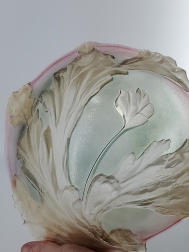 Vintage Mikasa SAVOIR VIVRE Art Noveau Iridescent Frosted GLASS DECORATIVE BOWL - Picture 12 of 12