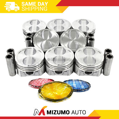 Pistons w/ Rings fit Fits 96-02 Chevrolet 4.3L-5.0L V8 OHV