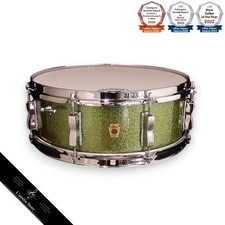 Ludwig Vintage 66' Jazz Festival Sparkling Green 14x5.5 snare drum with COB hoo