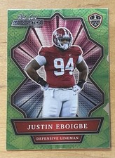 Justin Eboigbe RC 2021 Wild Card Illumination Green Parallel #ANBC-13 Mint