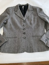 Studio 1940 Woman s Blazer Jacket Vintage Size Large Black White Wool Blend