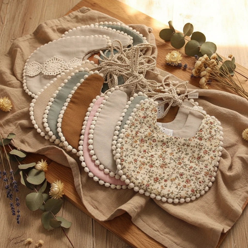 Vintage Floral Baby Bandana Drool Bib — Double-Sided Cotton with Tassel Detail -
Opens in a new wind