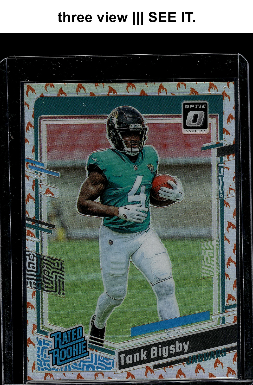 ||| TANK BIGSBY 2023 Panini Optic Rookie Fire Emoji SP #252 RC Jaguars Eagles RC