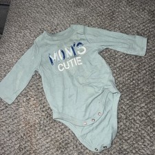 One Piece Bodysuit 0 To 3 Months Green With T...