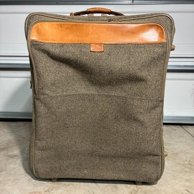 VINTAGE HARTMANN Rolling Luggage Large 28  Expandable Brown Leather Tweed