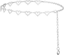 Larrel Waist Chain,Pants Chain Heart Multilayer Belt Chains Belts for Women Fash