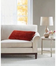 Corded Plush Decorative Pillow, 14" X 30"