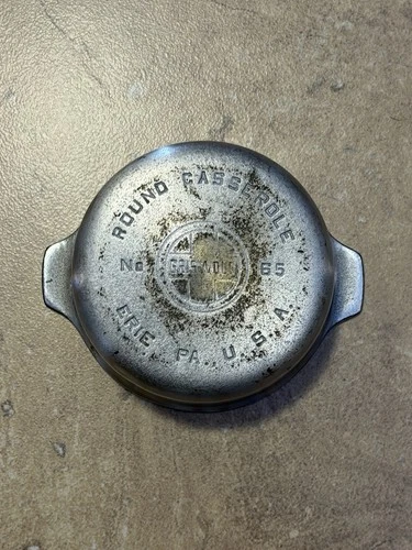 Griswold Cast-Iron Round Casserole Chrome No. 65 With Lid