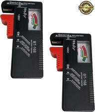 2 Pack Universal Battery Checker, Small Battery Tester For AAA, AA, C, D, 9V Etc