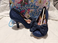 Irregular Choice Women's Size 5 Navy Blue Polka Dot Worn Once with Original Box