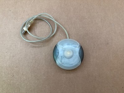 Vintage Apple USB Mouse Blue/Teal Model M4848 Round Hockey Puck