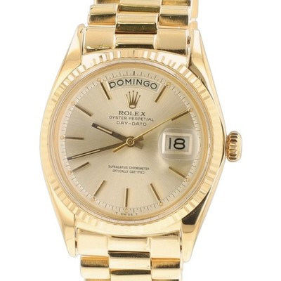 Rolex Day-Date President 18KY Gold President Band Silver Index Dial 36mm Watch