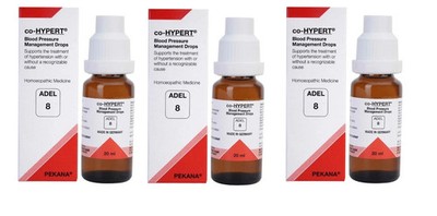 ADEL 8 High BP & Hypertension Drops Pack of 3 Natural Homeopathic Heart Care