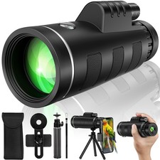 40x60 HD Monocular Telescope with Smartphone Adapter,High Power Portable Tele...