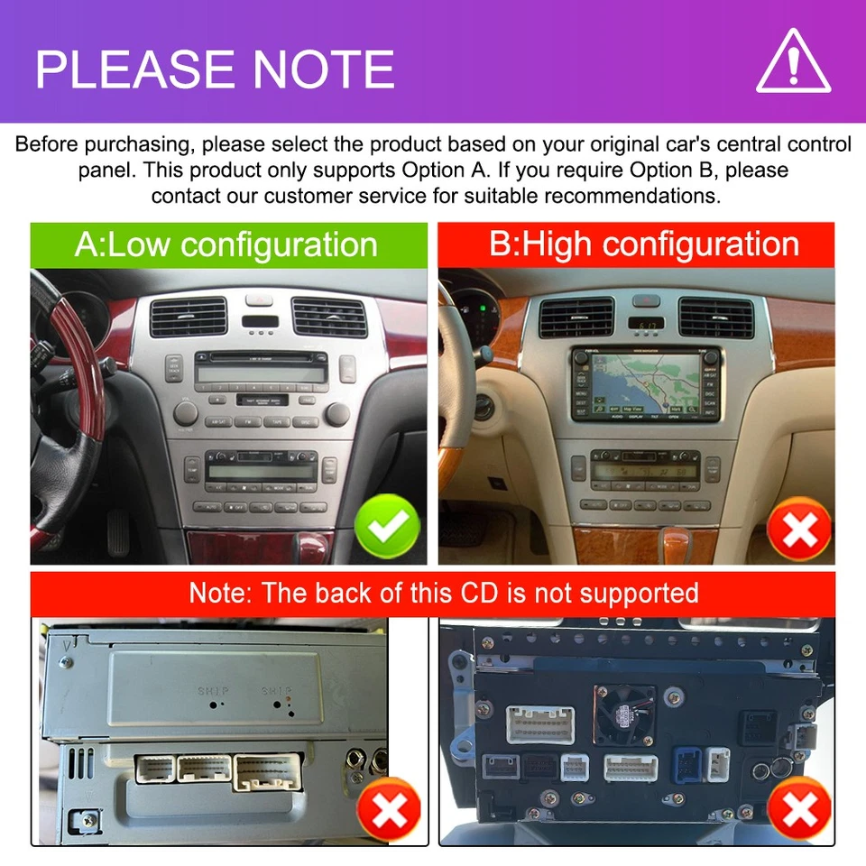Radio estéreo para automóvil Lexus ES300 ES330 XV30 2001-2005 Android 15 reproductor de navegación GPS Foto 2 de 4