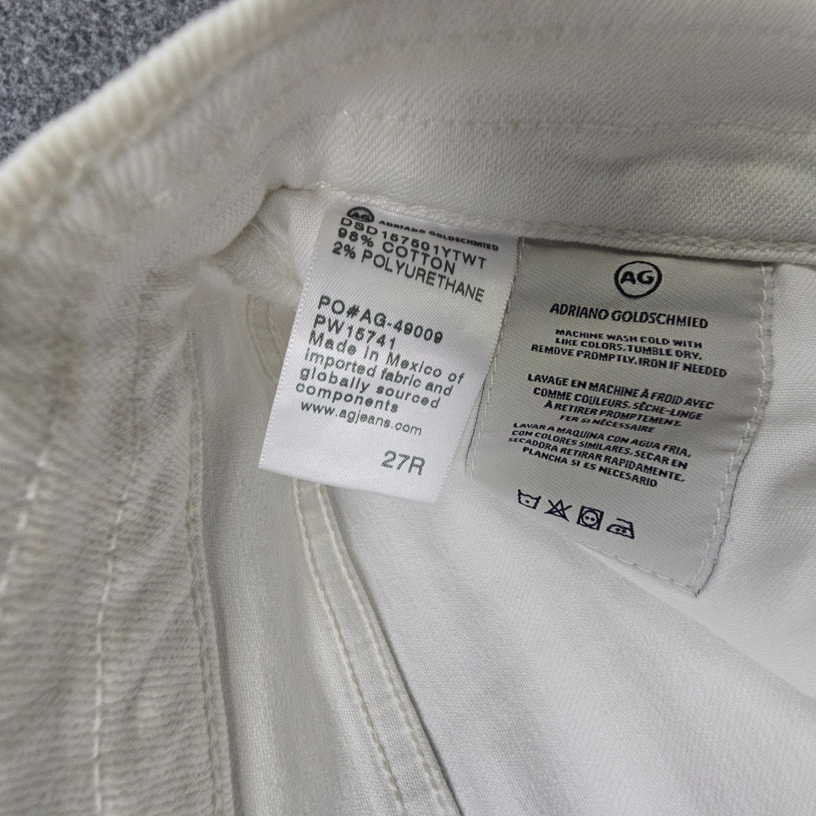 Adriano Goldschmied Jeans Women 27 White Ex Boyfriend Slim zip fly AG Size 27x26 thumbnail 7