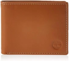Timberland Men's Genuine Smooth Leather Cloudy Passcase Bifold Wallet