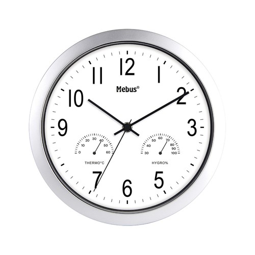 Quarz-Wanduhr - silber - Ø 26 cm - Bild 2 von 5