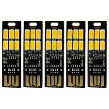 5Pcs USB LED Portable Night Light Bright Mini Keychain Camping Car Lamp Module