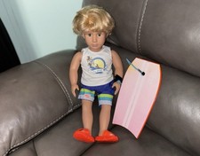Our Generation Gabe 18 Boy Doll Blonde Hair Green Eyes Surf Outfit Surf Board