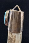Wicked Old Pawn Sterling Turquoise Native American Deer Antler Tip Pendant — photo 8