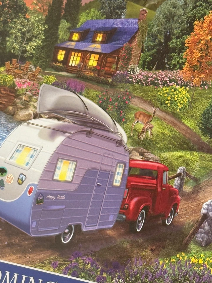 Rompecabezas Campers Coming Home 1000 piezas de gran tamaño 27x35" Sunsout EE. UU. Sellado 442 Foto 2 de 4