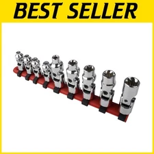 Versatile 9-Piece Star Socket Set with Polished Finish - Auto Repair Made Easy