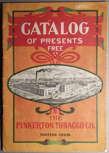 1917 Pinkerton Tobacco Co Toledo OH Red Man Buckshoe Tag Premium Catalog B1-57
