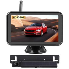 Wireless Backup Camera With 5" Monitor, RV Solar Back Up Trailer Pickup Van