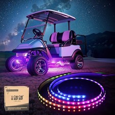 10L0L 2PCS Golf Cart Underbody Light Kit, Underglow LED Light Strip, 22 Modes RG