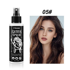 5 Colors Body Glitter Spray for Hair Face  Body, Shimmer Highlighter Mist, Long