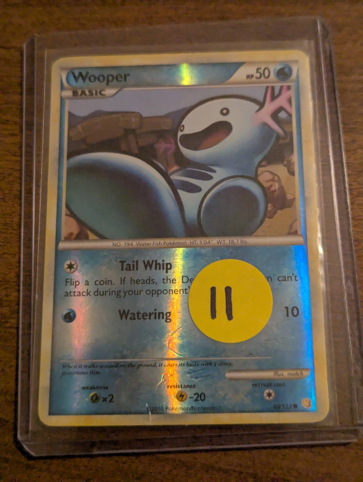 Pokemon Card - Quagsire HeartGold SoulSilver 9/123 Reverse Holo NM