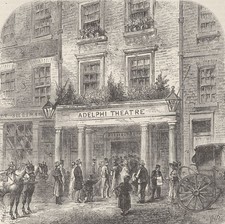 THE STRAND. The old Adelphi Theatre. London c1880 antique print picture
