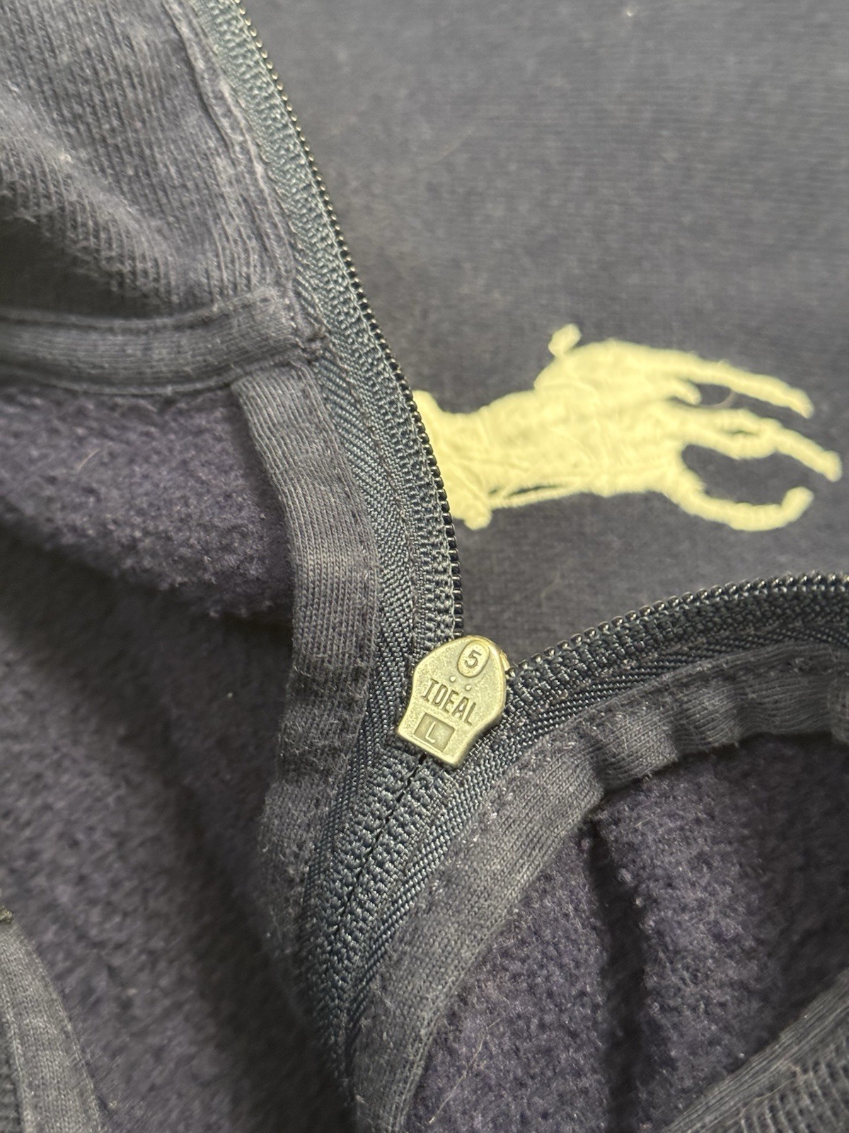 Polo Ralph Lauren Wimbledon Full Zip Fleece Mock Big Pony Sweatshirt Navy Men's  thumbnail 4