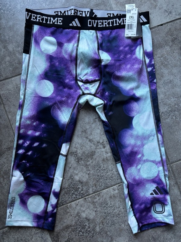 Adidas Overtime Into The Spotlight 3/4 Compression Cycling Tights Purple MEN XXL