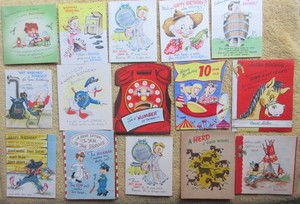 26 VINTAGE NOS BIRTHDAY GREETING CARDS - COMIC- NO ENVELOPES