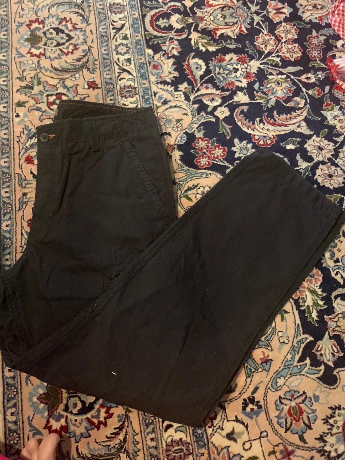 OUTDOOR LIFE Cargo Men's Pants Size 34x32 Black Canvas Pockets
