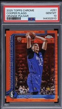 2025 Topps Chrome Basketball Cooper Flagg Orange Pulsar /25 PSA 10 Rookie 