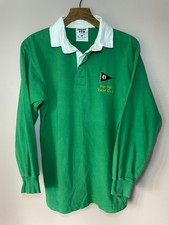 Front Row Hoo Ness Yacht Club Rugby Shirt Mens Size Medium Green Heavyweight UK