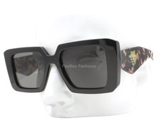 Prada Sunglasses SPR 23Y 1AB-5S0 Polished Black on Begonia Pink Havana with Case