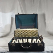 Vintage M. Hohner Accordion Germany 64539 with Geib & Schaefer Case